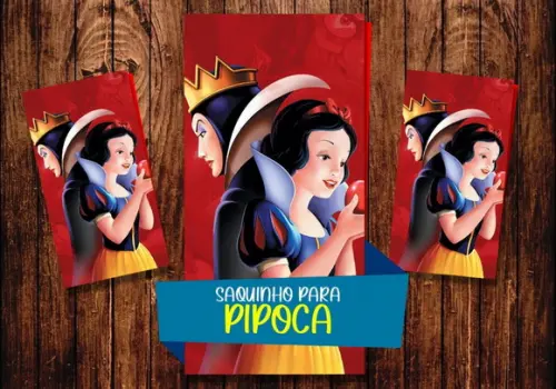 Saquinho para Pipoca - Branca de Neve