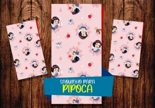 Saquinho para Pipoca - Branca de Neve
