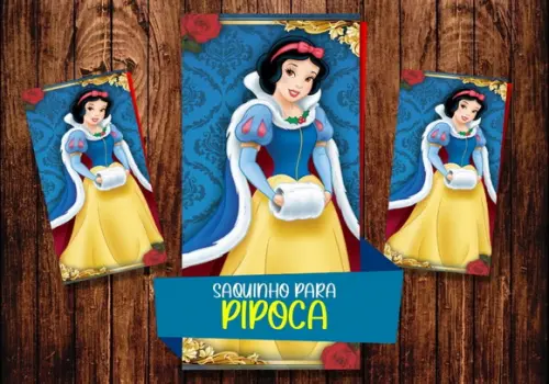 Saquinho para Pipoca - Branca de Neve