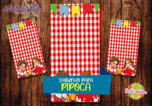 Saquinho para Pipoca - Festa Junina