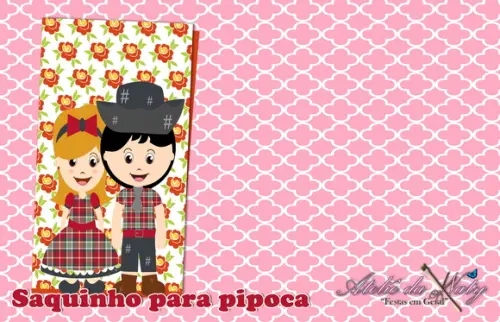 Saquinho para Pipoca - Festa Junina
