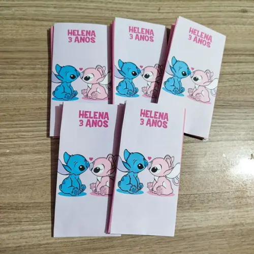 Saquinho para Pipoca - Stitch e Angel