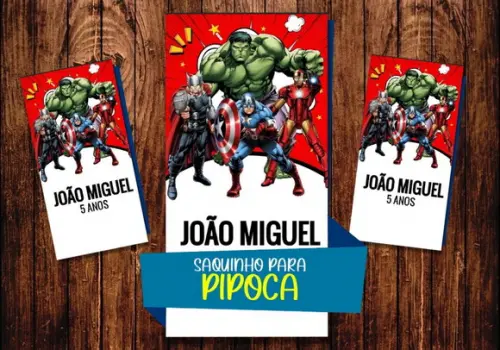 Saquinho para Pipoca - Vingadores