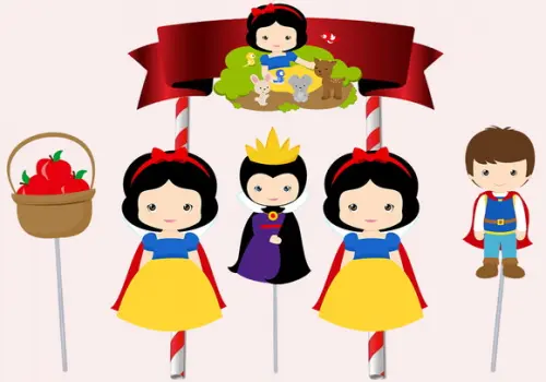 Toppers para Bolo - Branca de Neve
