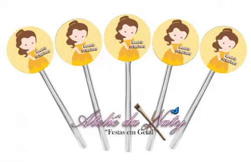 Toppers para Cupcake - Bela e a Fera