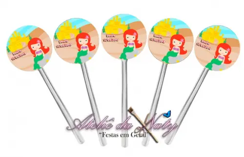 Toppers para Cupcake - Pequena Sereia