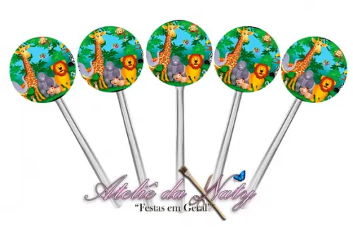 Toppers para Cupcake - Safari