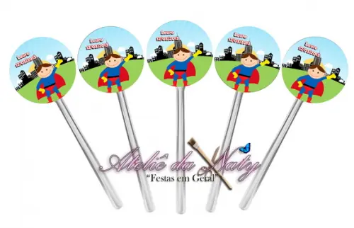 Toppers para Cupcake - Super Herói