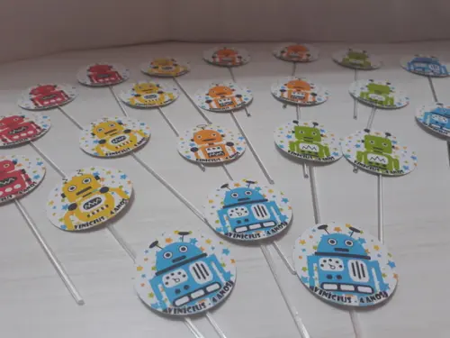 Toppers Para Docinhos - Robôs