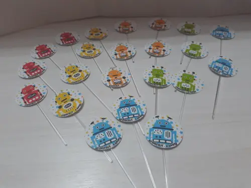 Toppers Para Docinhos - Robôs