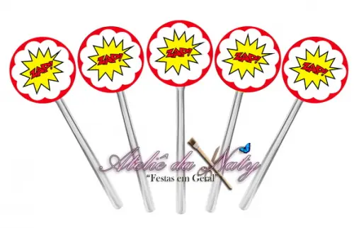 Toppers para Docinhos - Super Herói