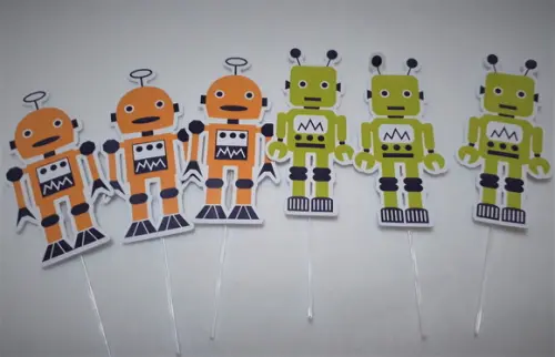 Toppers Para Docinhos 3 D - Robôs