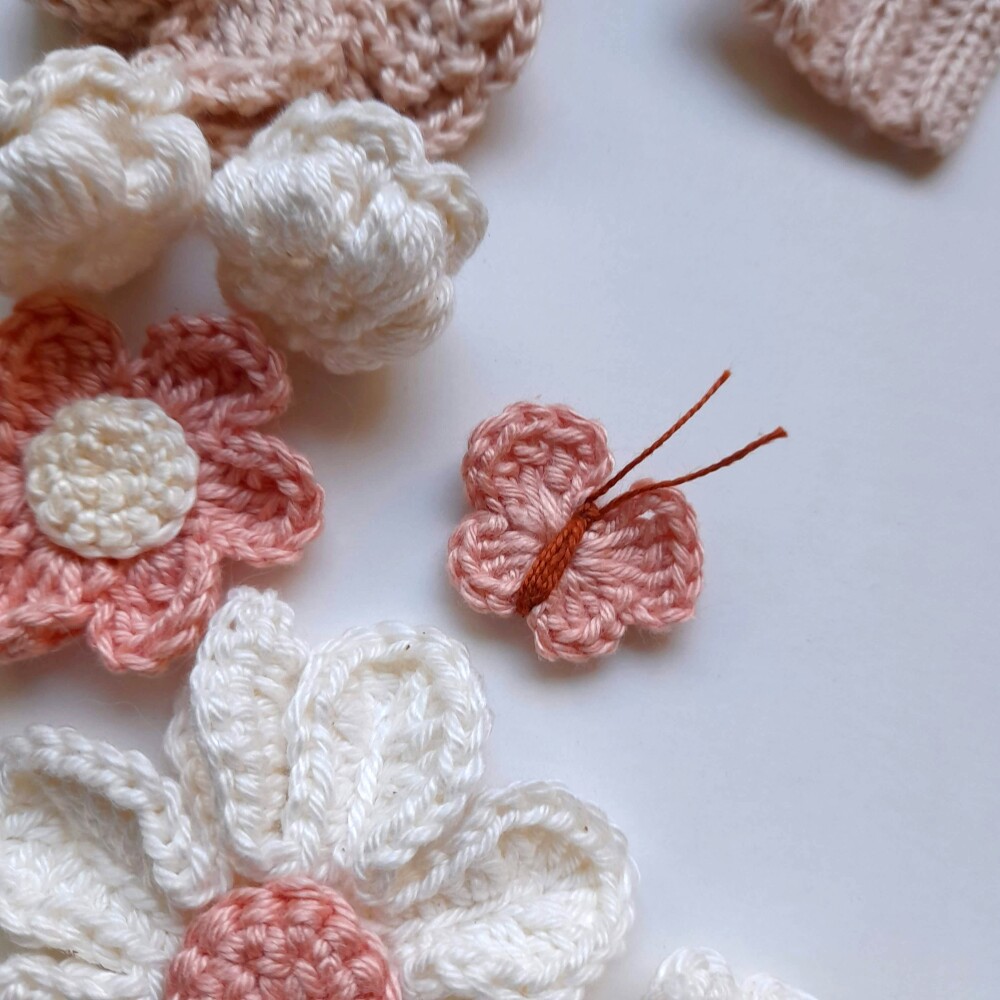 Kit Jardim Encantado - Kit de flores de crochê para compor quadr