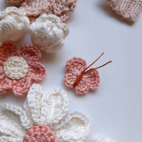 Kit Jardim Encantado - Kit de flores de crochê para compor quadr