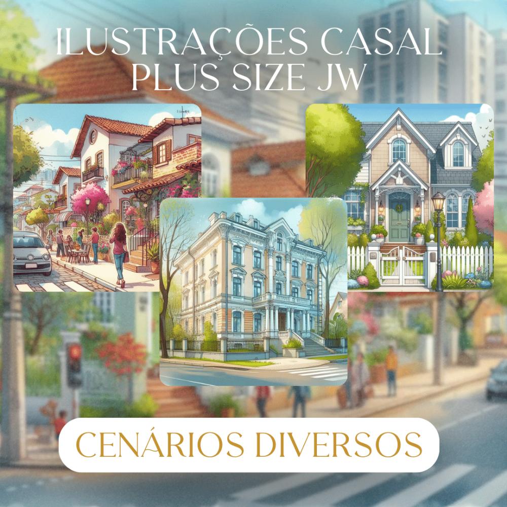 Kit Digital Ilustrações de Casais Jw Plus Size
