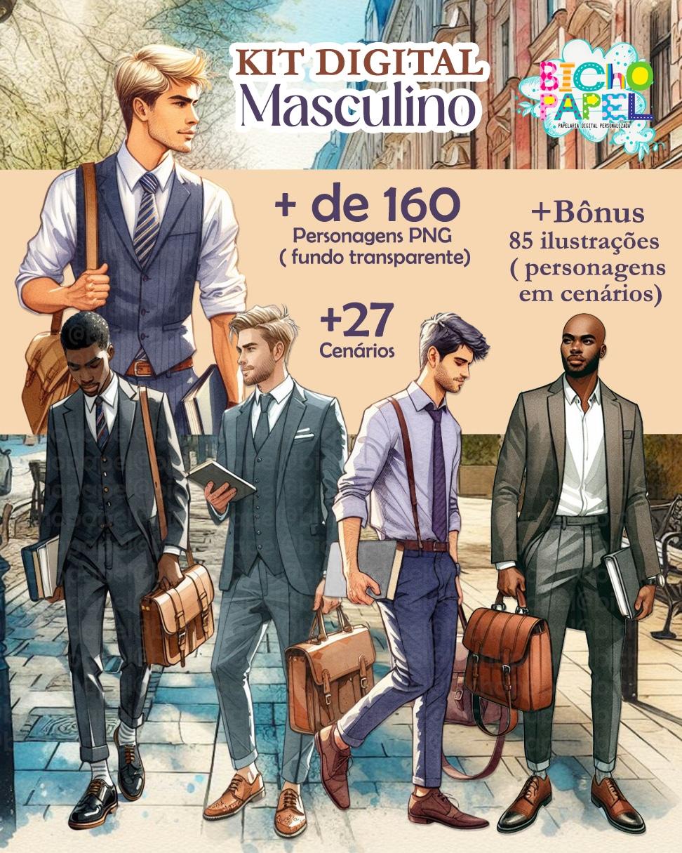 Kit Digital Ilustrações Homens