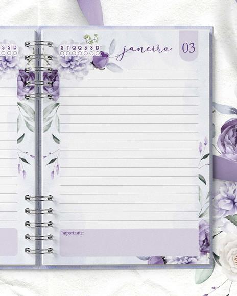 Agenda Permanente 1 Dia Por Página Violeta - Arquivo Digital