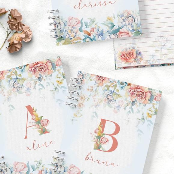 Arquivo 26 Capas Alfabeto a a Z e Miolo Pautado Doce Floral