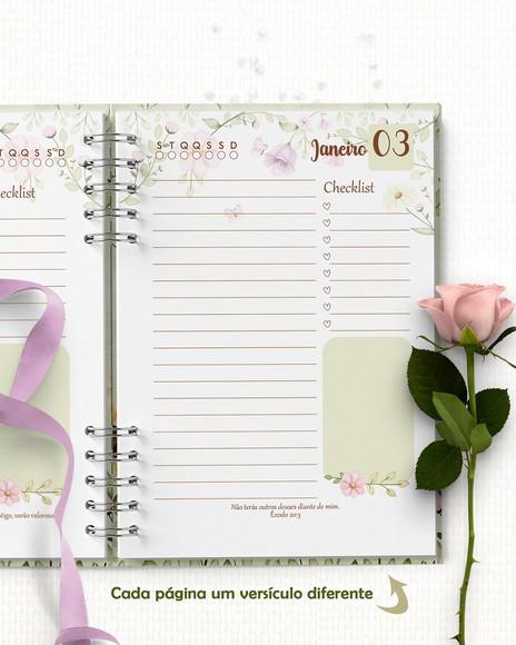 Arquivo Agenda 2026 1 Dia Por Página com Versículos Floral