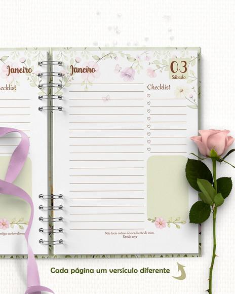 Arquivo Agenda 2026 1 Dia Por Página com Versículos Floral