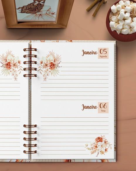Arquivo Agenda 2026 2 Dias Por Página Coleção Floral Boho