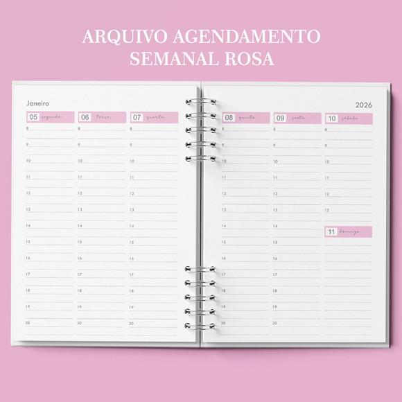 Arquivo Agenda Agendamento Semanal 2026 Rosa