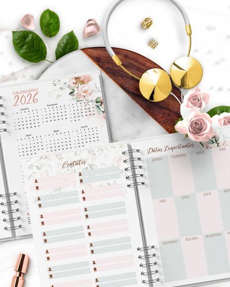 Arquivo Agenda Floral 2026 2 Dias Por Página (não É Correio)