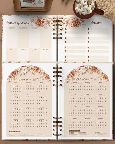 Arquivo Agenda Permanente 1 Dia Por Página Floral Boho