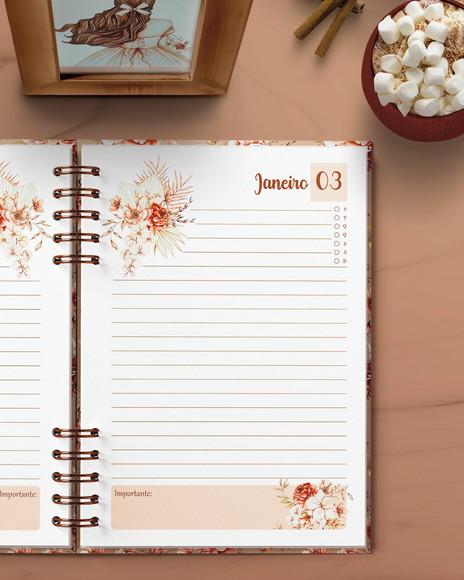 Arquivo Agenda Permanente 1 Dia Por Página Floral Boho