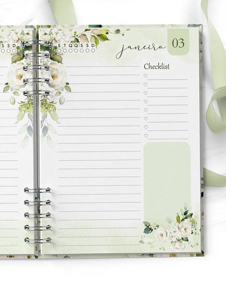 Arquivo Agenda Permanente 1 Dia Por Página Rosas Brancas
