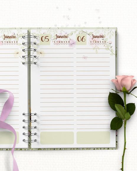 Arquivo Agenda Permanente 2 Dias Por Página Floral