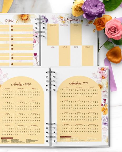 Arquivo Agenda Permanente 2 Dias Por Página Floral Encanto