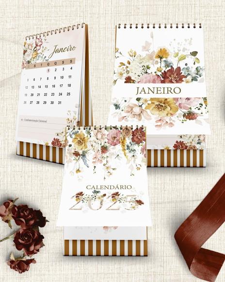 Arquivo Calendários de Mesa A5 A6 e Marca Páginas Garden