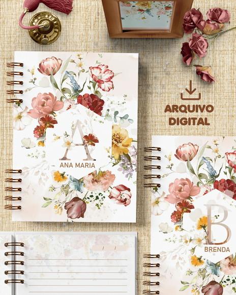 Arquivo Combo 26 Capas Alfabeto a a Z Miolo Caderno Decorado