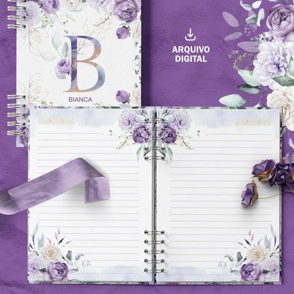 Arquivo Combo 26 Capas Alfabeto com Miolo Pautado Violeta