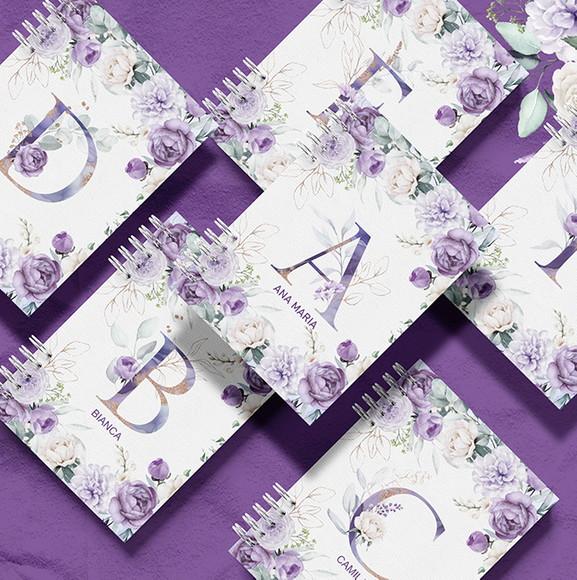Arquivo Combo 26 Capas Alfabeto com Miolo Pautado Violeta