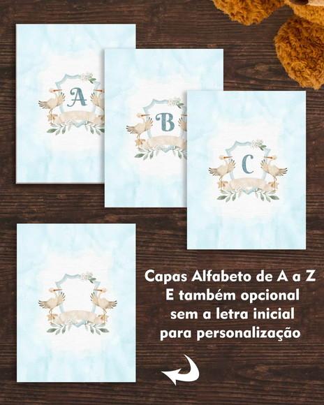 Arquivo Combo Caderneta Vacina Menino com 108 Capas Alfabeto