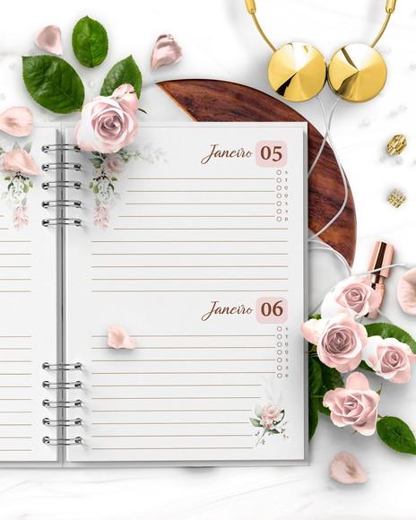 Arquivo Combo 8 Agendas Floral Rosa 2026 e Permanente