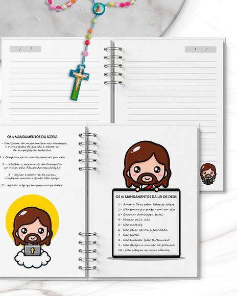 Arquivo Digital Caderno Catequese Cute e 8 Modelos de Capas