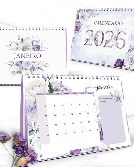 Arquivo Digital Kit Calendários Coleção Violeta 2026