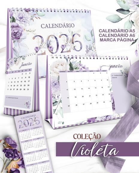 Arquivo Digital Kit Calendários Coleção Violeta 2026