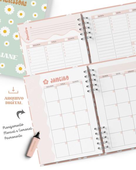 Arquivo Digital Kit Planner da Professora Permanente Retrô