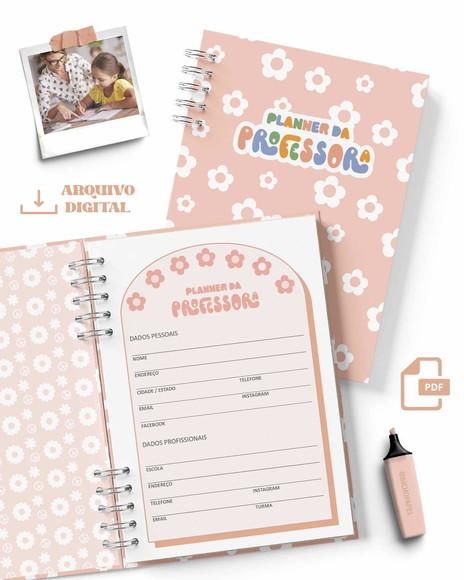 Arquivo Digital Kit Planner da Professora Permanente Retrô