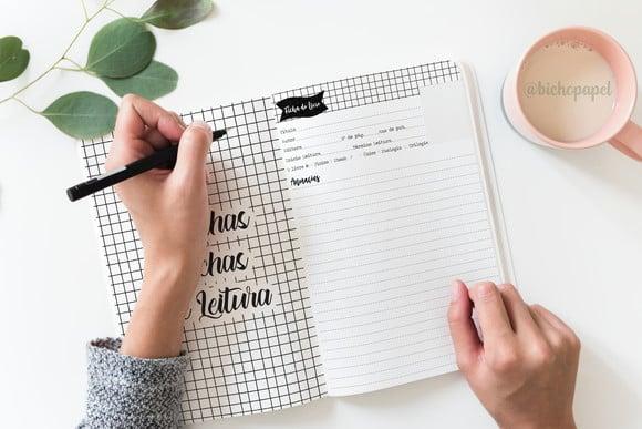 Arquivo Digital Planner Literário Diário de Leitura