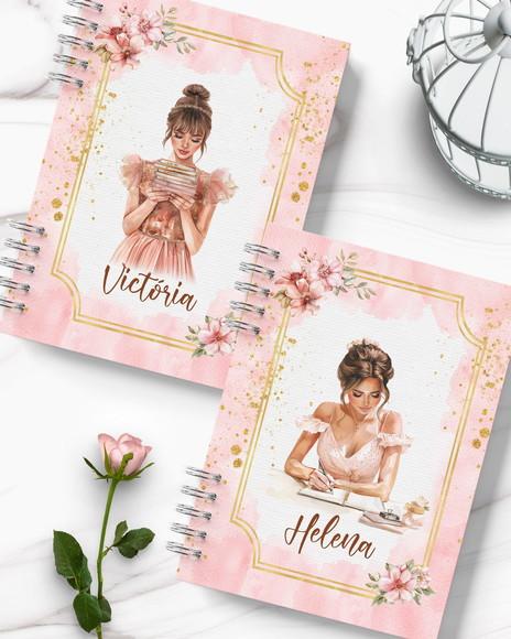 Arquivo Kit 12 Capas e Miolo Pautado Coleção Glamour
