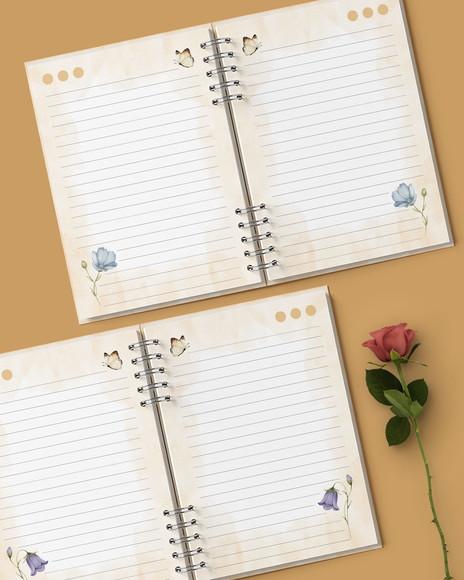 Arquivo Kit 4 Capas e 6 Miolos Caderno Pautado Decorado