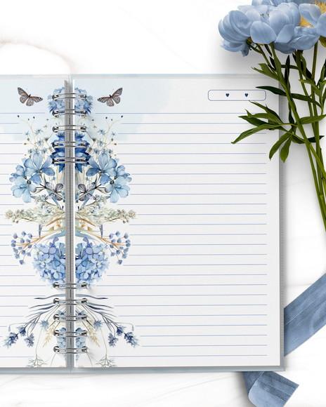 Arquivo Kit 4 Capas e Miolo Caderno Pautado Coleção Blue