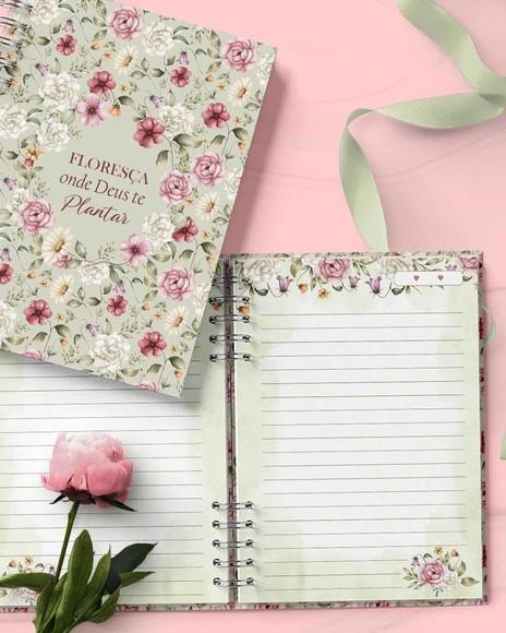 Arquivo Kit 5 Capas, 5 Miolos Pautado Coleção Flores e Cores