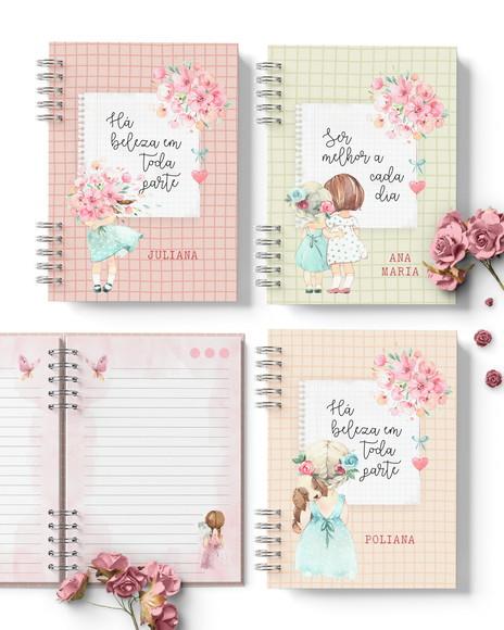 Arquivo Kit 7 Capas e 6 Miolos Decorados Doce Primavera