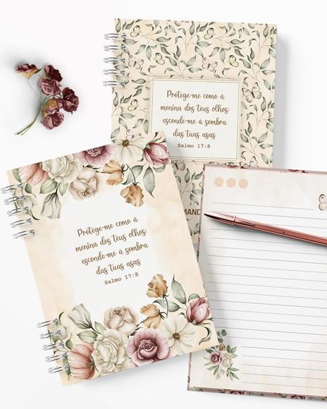 Arquivo Kit 7 Capas e Miolo Pautado Coleção Floral Romântico